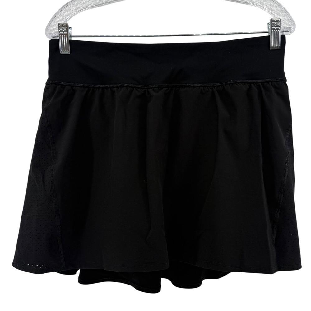 Spanx Get Moving Skort Black Athletic Tennis Golf Skirt Built-in Shorts XL